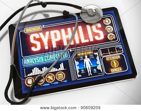 Syphilis on the Display of Medical Tablet.