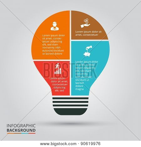 Vector light bulb for infographic.
