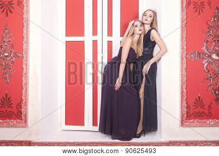 Two Gorgeous Girl In Vintage Room