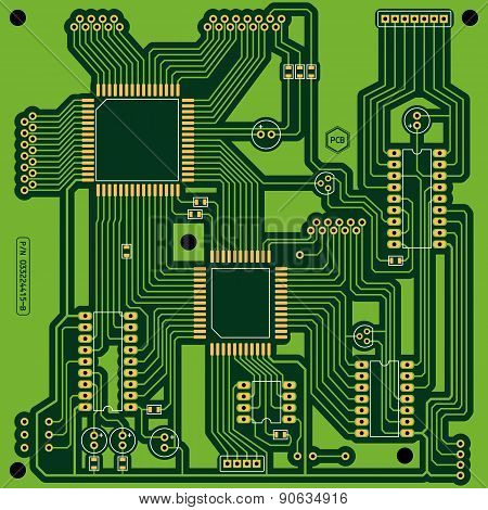 Printed circuit board (PCB) without components