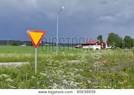 Give way at the entry to the highway.