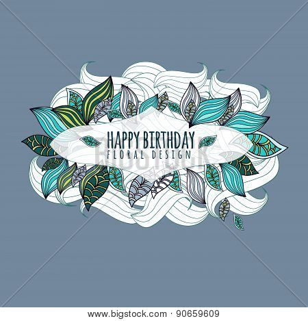 Happy Birthday Greeting Card. Frame Design