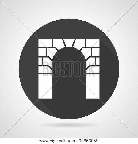 Brick archway black round vector icon