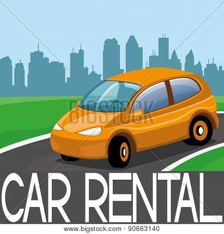 Vector illustration. Car rental.