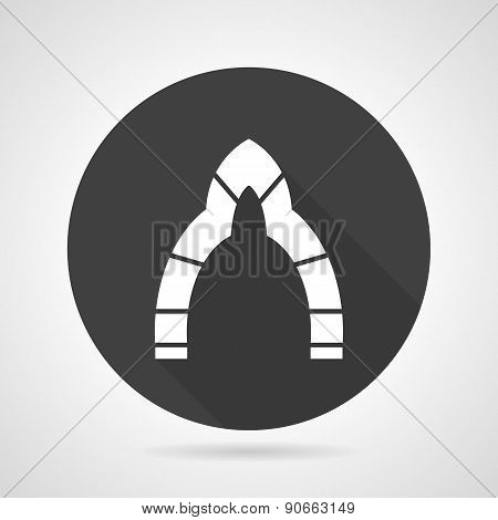 Lancet archway black round vector icon