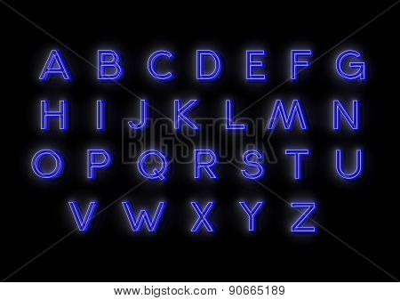 Neon alphabet vector illustrations for your design