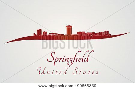 Springfield Mo Skyline In Red