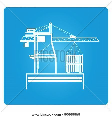 seaport crane and cargo container