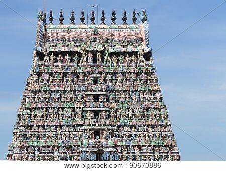 Top Half Gopuram Of The Kumbeswarar Temple.