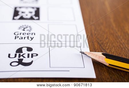 Ukip On A Ballot Paper