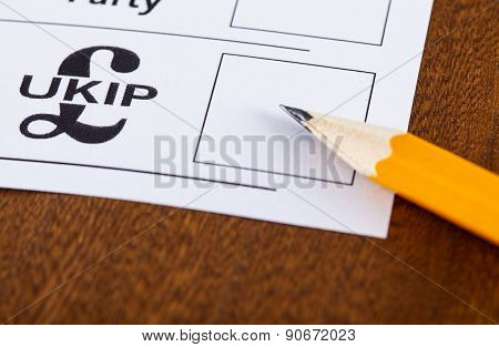 Ukip On A Ballot Paper