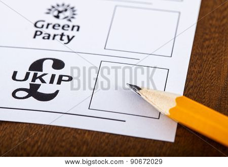 Ukip On A Ballot Paper
