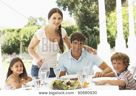 Family eating outisde together