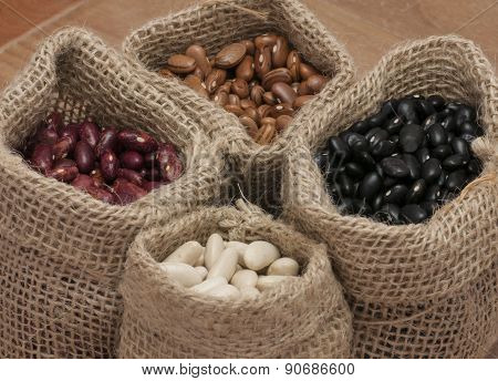 White beans, kidney beans, pinto beans and black beans,.