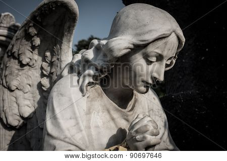 Angel statue in cemetery