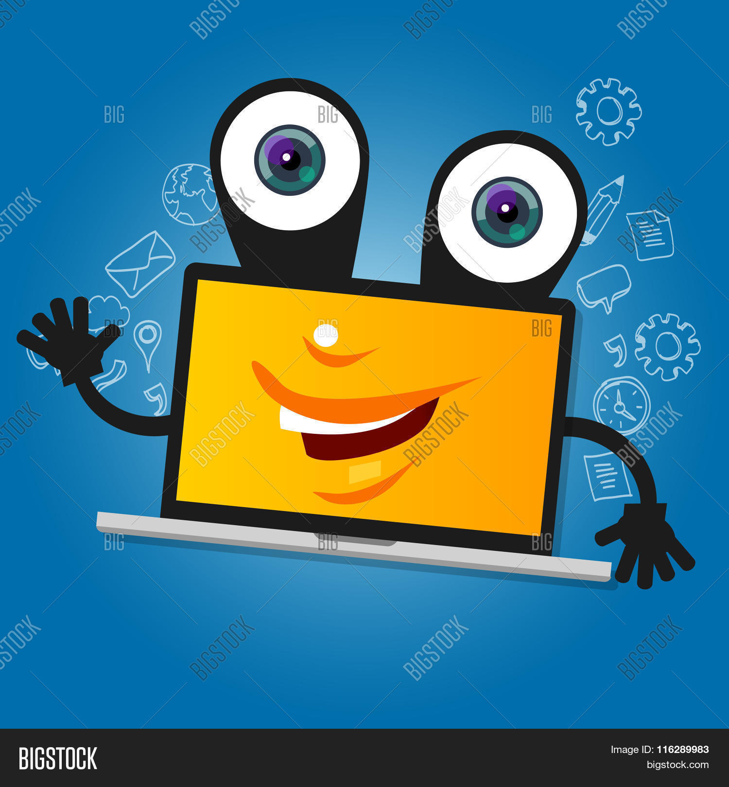 Laptop Computer Big Vector & Photo (Free Trial) | Bigstock