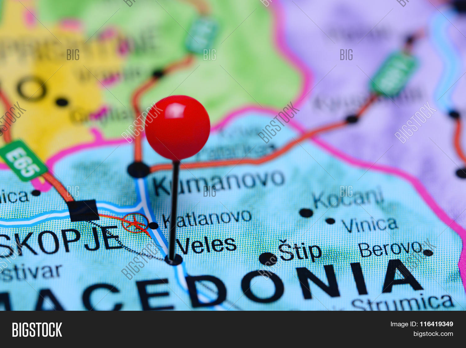 Veles Pinned On Map Image & Photo (Free Trial) | Bigstock