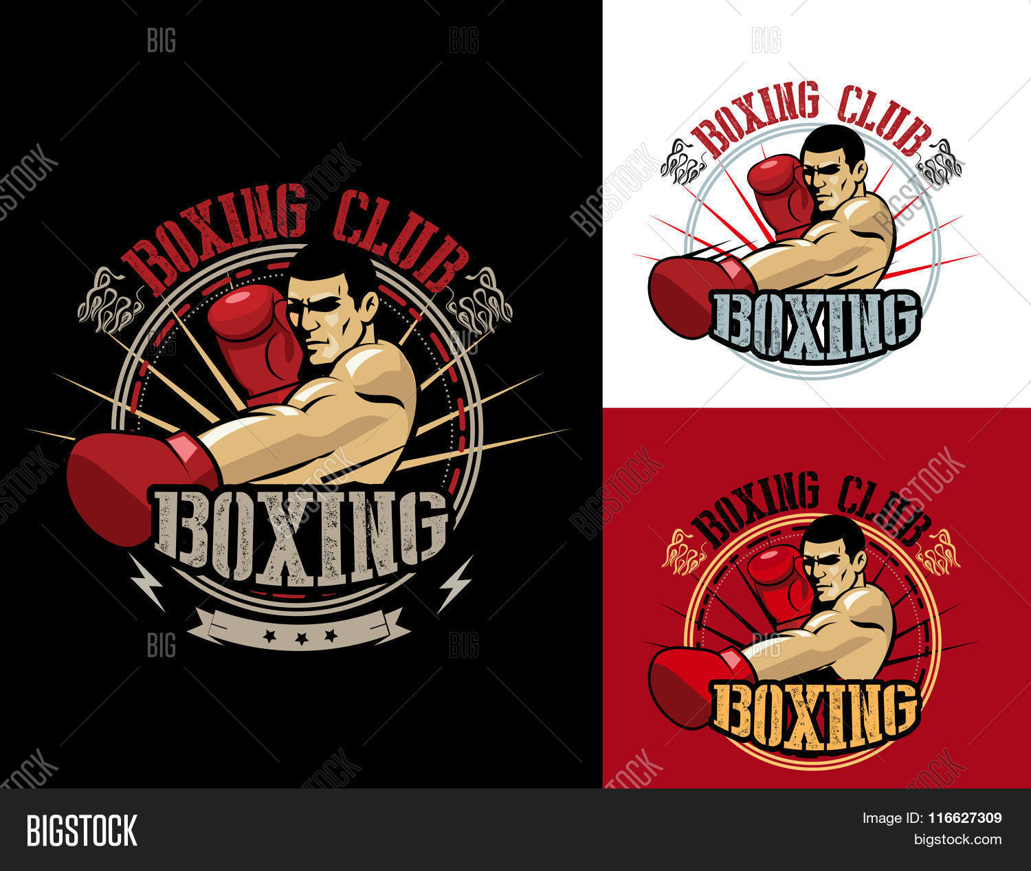 Boxing Club Logo Set Vector & Photo (Free Trial) Bigstock