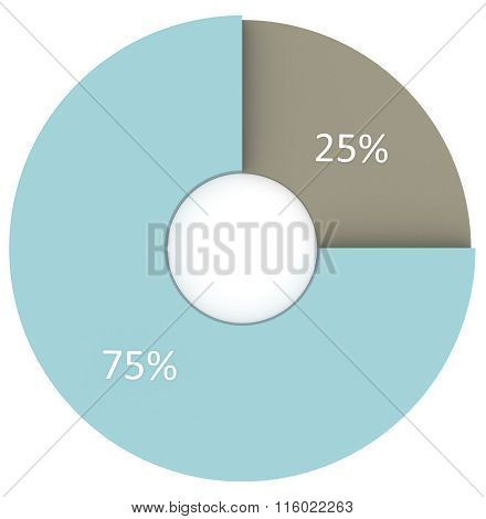 25 Percent Diagram Isolated