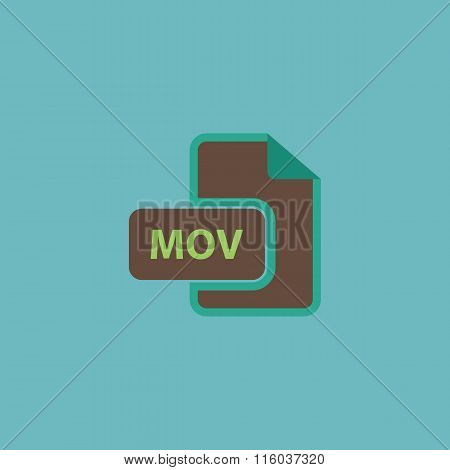 MOV video file extension icon vector.