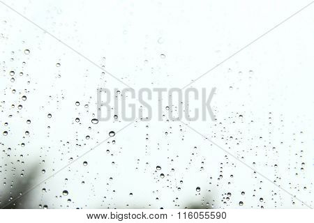 Drops On Glass Background