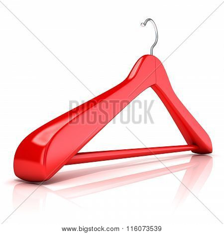 Red clothes hangers 3D Side view