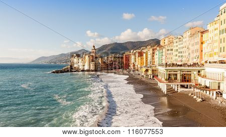 Church On The Beach In Camogli, Near Genoa, Italy