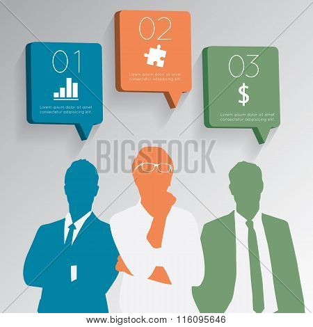 Businessman With Chat Icons  Speech Bubbles.