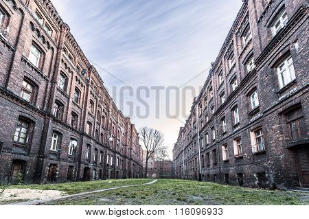 Historic, Postindustrial Blocks Of Flat In Lodz, Poland