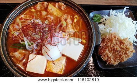 Japanese Kimji Food with Tonkatsu