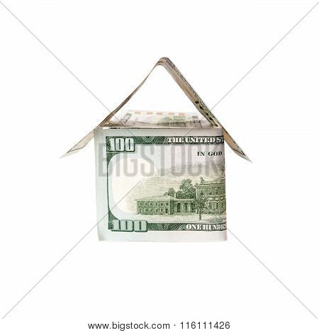 House of dollars isolated on white