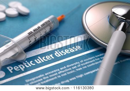 Diagnosis - Peptic Ulcer disease. Medical Concept.