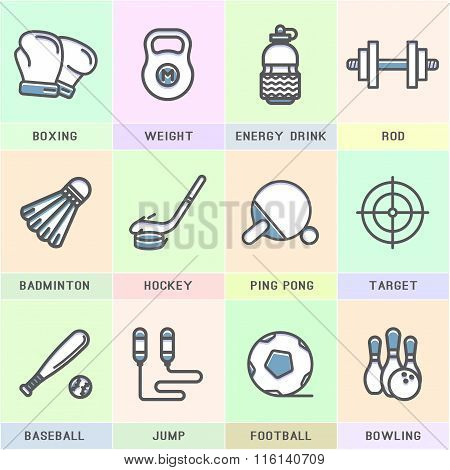 Set of vector sports icons.