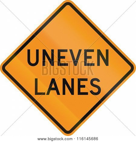 United States Mutcd Road Sign - Uneven Lanes