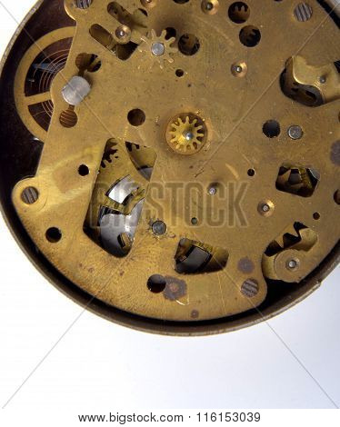 Picturer mof a old clock mechanism with gears. time concept