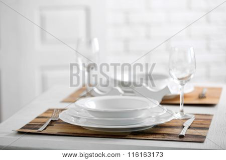 Beautiful table setting with natural eco materials