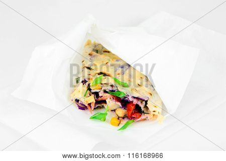 Shawarma Lavash with Chicken and Vegetables
