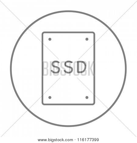 Solid state drive line icon.