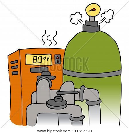 Zwembad pomp en verwarming apparatuur