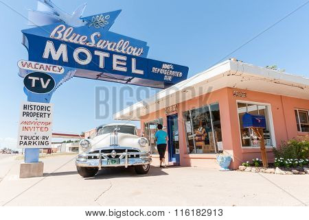 Blue Swallow Motel, Tucumcari Route 66 New Mexico Usa.