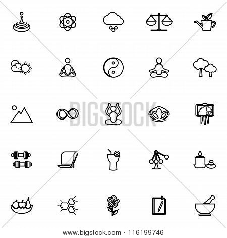 Zen Concept Line Icons On White Background