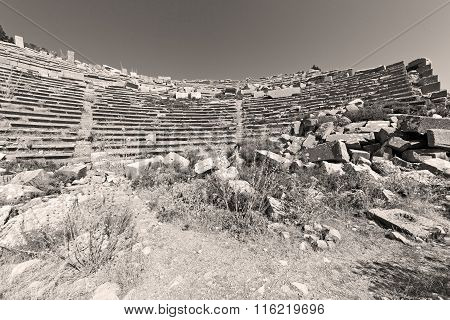 The Old  Temple And Theatre In Termessos Antalya Turkey Asia Sky And Ruins