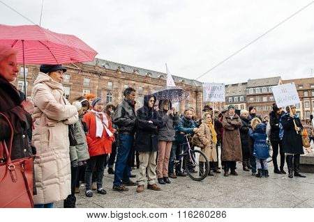 Protesters Gathered At Kleber Square Protesting Government's Plan Of The Extension Of The 'state Of