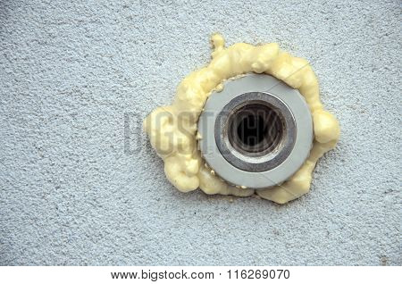 Polyurethane Foam Filled Pipe In The Wall