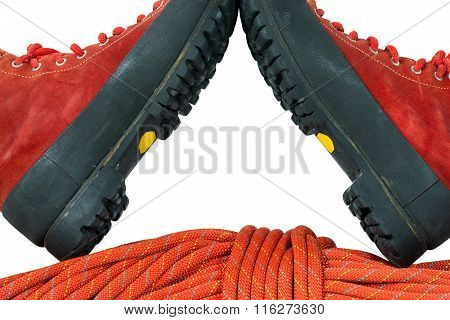 Mountaineering Boots And Rope