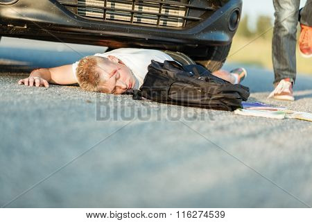 Young Schoolboy Knocked Over By A Car