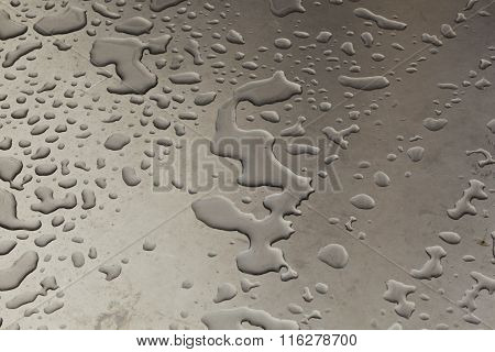 Water On Silver Metal