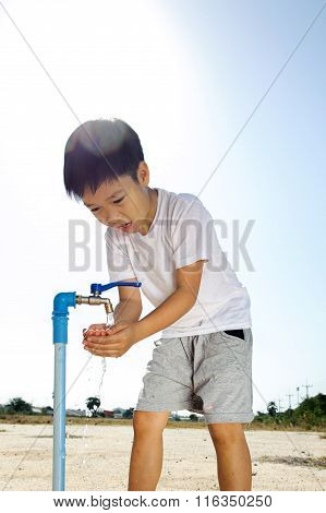 Water Faucet On Dry Land