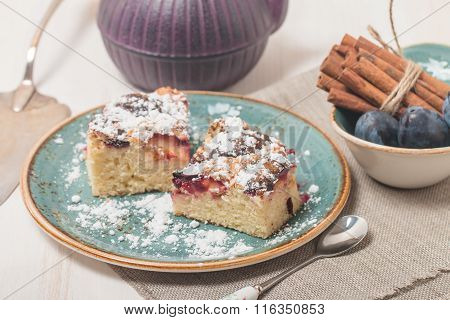 Portion Of Plum Cake