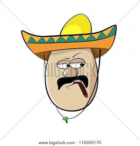 Cartoon Egg Face Character